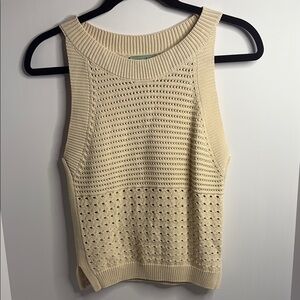 Current Air Cream Textured Tank Top